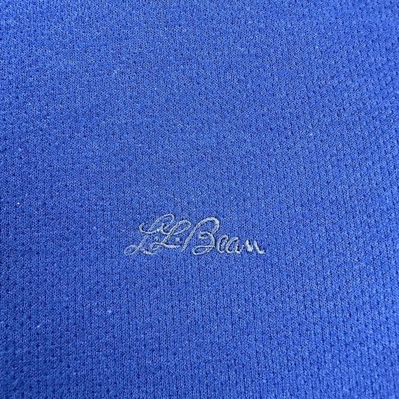 Vintage L.L. Bean Shirt Men Large Navy Blue 1/4 Zip Made in USA Embroidered Logo - Picture 2 of 11